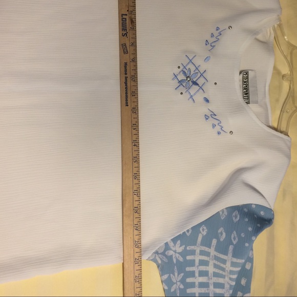 Blouse Set Blue White Sz M Peter Popovitch - Picture 7 of 8